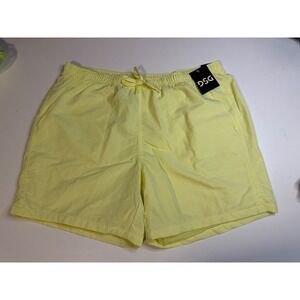 DSG Mens 6 Inch Rec Short Yellow Pulse Water Repellent Mesh Lined Large NEW